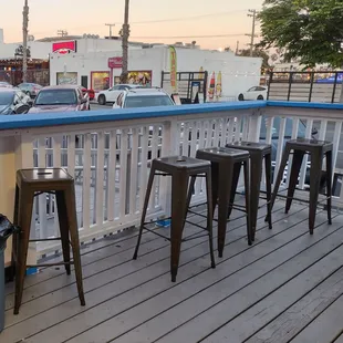 Some seating on the front deck