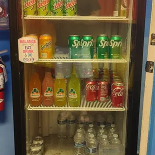 Beverages on refrigerated display