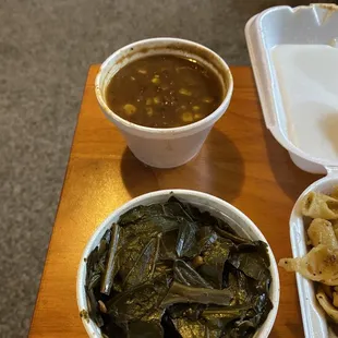 Black eyed peas and collard greens