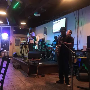 a band playing