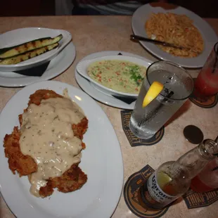rib-eye chicken fried steak dinner