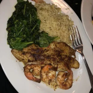 Grilled Fish and Shrimp Dinner! With added Quattro&apos;s Kick!