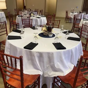 a table set for a wedding reception