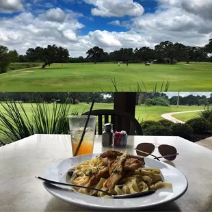 a view of a golf course