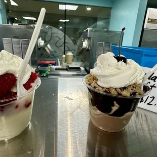 Lemon raspberry on the left and bananas Lexie on the right. Both are fantastic!