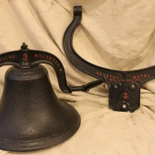 An Iron bell that shows our metal restoration and finishing capabilities.  We can bring fully rusted objects back to period look