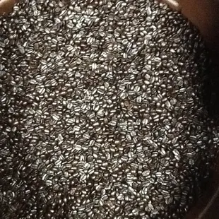 a bowl of coffee beans