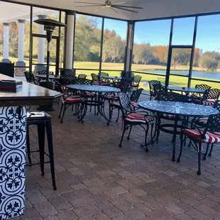 The patio area.