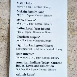 Kentucky Legend Program Seriess