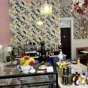 Cute decor and the server's station