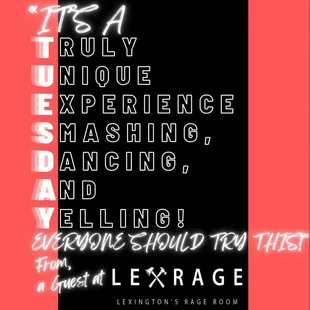 RAGE TO YOUR OWN BEAT! Each Rage Space is set up with speakers - come with your playlist ready!
