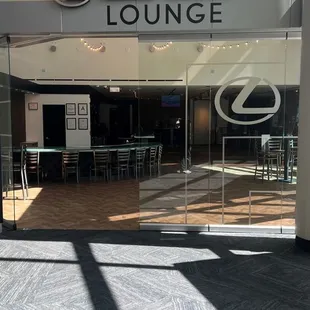 the entrance to the lounge