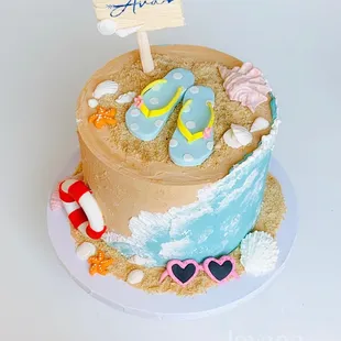 Beach birthday cake