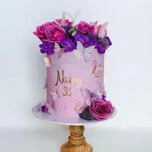 Classic floral birthday cake