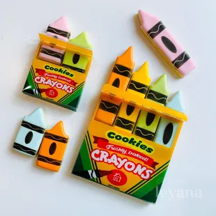 Crayon birthday cookies