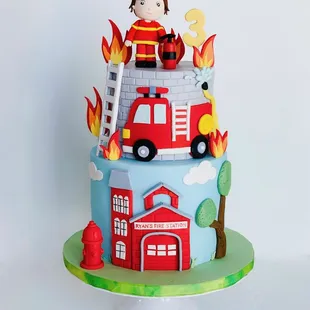 Firefighter birthday cake