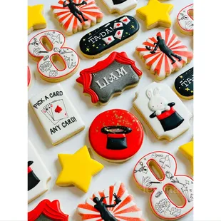 Circus Magic Show birthday cookies