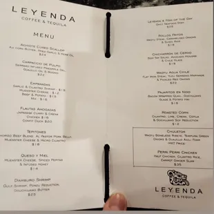 Food menu.