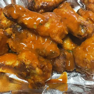 Wings lemon pepper  bbq salsa teriyaki sauce  hot  Buffalo sauce with ranch 5 10 15 20