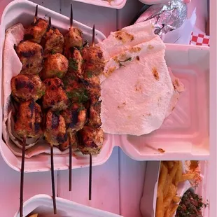 Chicken Shawarma Plate Kabob skewer
