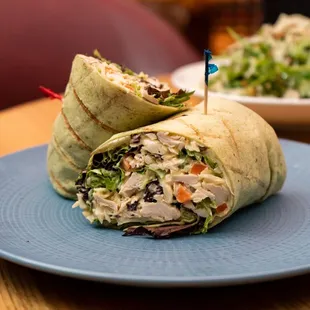 a chicken salad wrapped in a tortilla