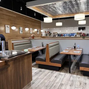 interior, sushi and sashimi