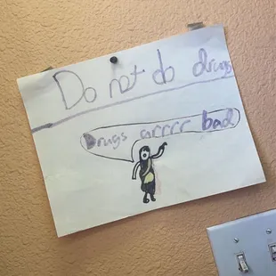 a sign on the wall