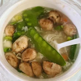 Close up Egg Drop Soup, delicious