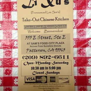 Menu Cover