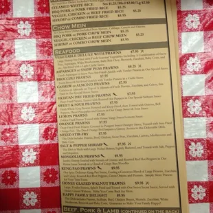 Third page of Menu