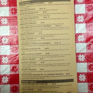 Second page of Menu