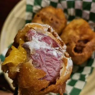 the corneed beef and melted cheese! fried goodness with ranch