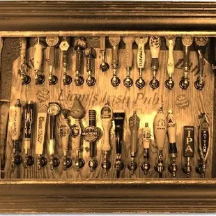 a collection of beer taps