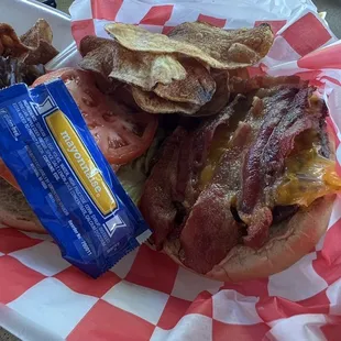 a bacon and tomato sandwich