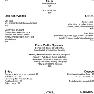 A little bit of everything. Good food with a diner  feeling.