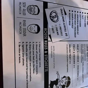 menu