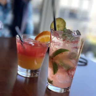 Tequila sunrise &amp; Strawberry mojito