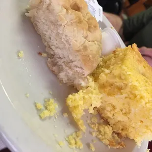 Soft biscuit and cornbread.   Yum!!