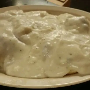 large biscuits and gravy