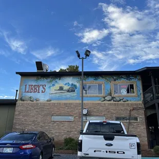 a mural on the side of a building