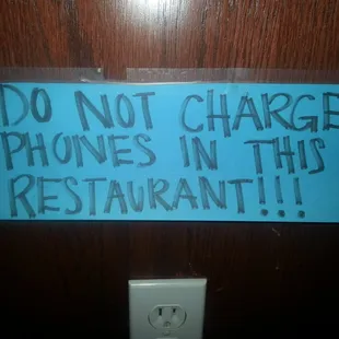 Libby&apos;s is chincy with the electricity. Since they don&apos;t allow phones, bring your iPads and Kindles!