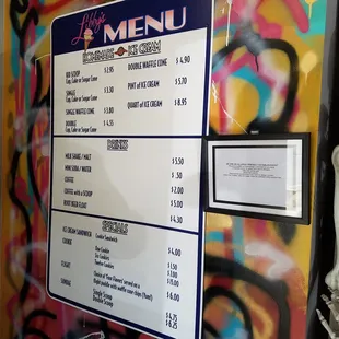 menu options