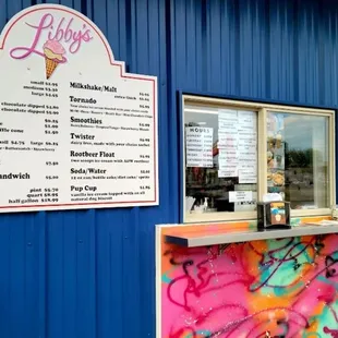 a colorful ice cream stand