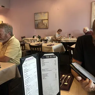 Drink menu and dining room