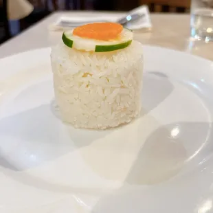 Rice to go with snapper dish - presentation was simple and delightful