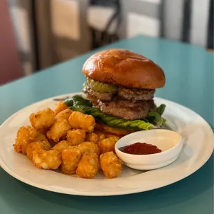 1/2 lb. Burger &amp; Tater Tots