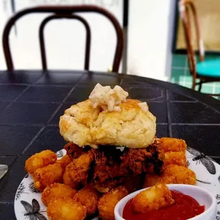 a plate of food on a table