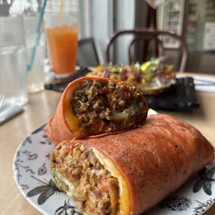 Soy chorizo burrito