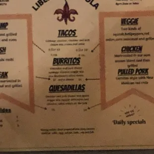 Menu, read and study because it's only posted at the front of the line by the register!