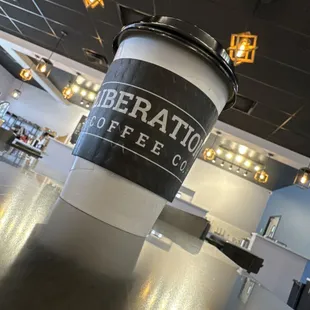 a cup of coffee on a table